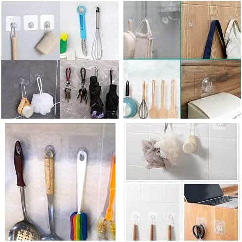 KK5 Adhesive Hooks for Hanging Heavy Duty Wall Hooks Max 13lbs Sticky Hooks Ceiling Hooks for Kitchen Livingroom Bedroom Student Dormitory - 8Pack in Saudi Arabia