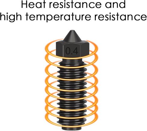 6 قطع فوهات فولاذية صلبة لفوهات خيط Kobra 3 Hotend Extruder 0.4 مم 0.6 مم 0.8 مم فوهات رش متوافقة مع رأس الطباعة الساخن مناسب للطابعة Anycubic ثلاثية الأبعاد in Kuwait