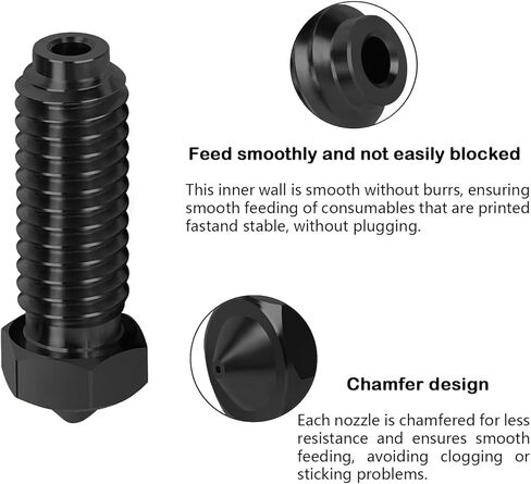 6 قطع فوهات فولاذية صلبة لفوهات خيط Kobra 3 Hotend Extruder 0.4 مم 0.6 مم 0.8 مم فوهات رش متوافقة مع رأس الطباعة الساخن مناسب للطابعة Anycubic ثلاثية الأبعاد in Kuwait