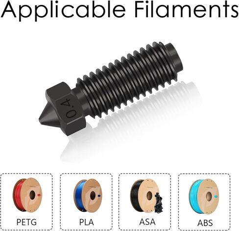 6 قطع فوهات فولاذية صلبة لفوهات خيط Kobra 3 Hotend Extruder 0.4 مم 0.6 مم 0.8 مم فوهات رش متوافقة مع رأس الطباعة الساخن مناسب للطابعة Anycubic ثلاثية الأبعاد in Kuwait