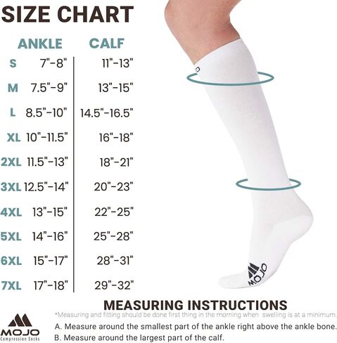 Mojo Athletic Compression Socks - Knee Length with Medium Support (15-20mmHg) for Improved Performance and Recovery - 1 Pair in Saudi Arabia