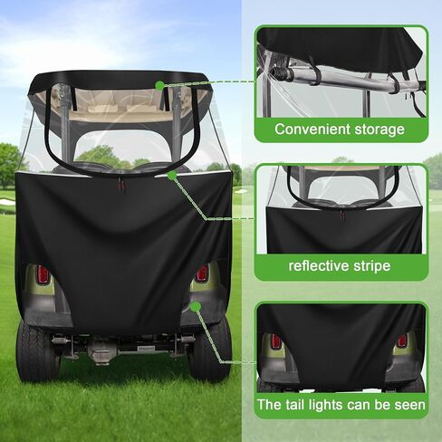 10L0L Golf Cart Enclosures 2 Passenger Club Car with Roll-Up Windshield for Club Car DS & Precedent All Weather Windproof Waterproof Rain Cover, 4-Sided Clear Window & Roll-up Zipper Door in Saudi Arabia