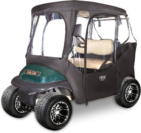 10L0L Golf Cart Enclosures 2 Passenger Club Car with Roll-Up Windshield for Club Car DS & Precedent All Weather Windproof Waterproof Rain Cover, 4-Sided Clear Window & Roll-up Zipper Door in Saudi Arabia