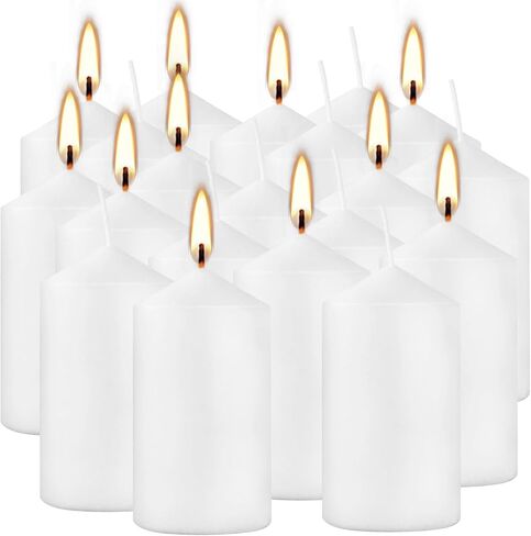 Set of 20 White Pillar Candles,Dripless and Smokeless Dinner Candle, 2x4" Pillar Candles for Parties Weddings Lantern Home Décor in Saudi Arabia