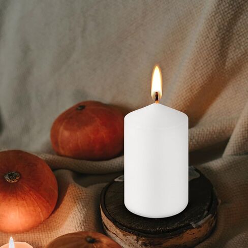 Set of 20 White Pillar Candles,Dripless and Smokeless Dinner Candle, 2x4" Pillar Candles for Parties Weddings Lantern Home Décor in Saudi Arabia