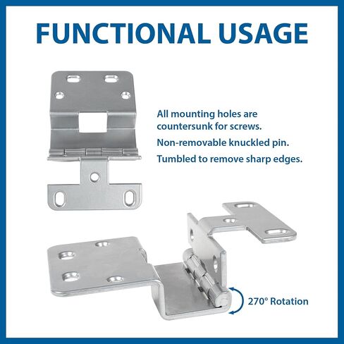 Outwater Industries: 2-3/4in Five Knuckle Hinge in Matte Chrome | for 3/4in Door | 2 Pack in Saudi Arabia