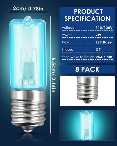 PACETAP LB1000 3W E17 10V UV-C Replacement Lamp Bulb Compatible with Germ Guardian GG1100W, GG1000, GG1100B, GG1000CA, LB-1000, GGH200, 661000CA (4) in Saudi Arabia
