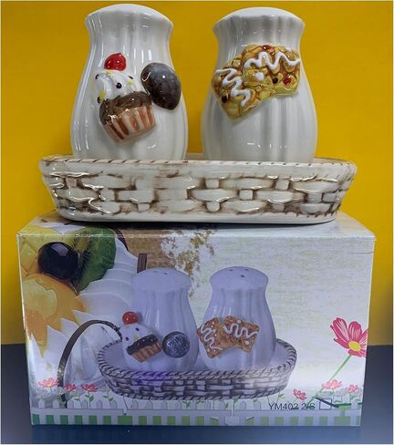 Ceramic 3D Fruit-shaped Pattern DIY Salt and Pepper Seasoning Set - Stylish and Functional Tableware for Kitchen and Dining - Surprise Gift (D) in Saudi Arabia