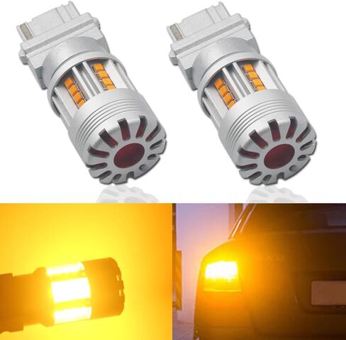 Eluseastar 1156 LED Bulbs Amber S25 BA15S P21W Bulbs for Turn Signal Lights Canbus No Hyper Flashing with Cooling Fan Extremely Bright Blinker, 2 Pack in Saudi Arabia