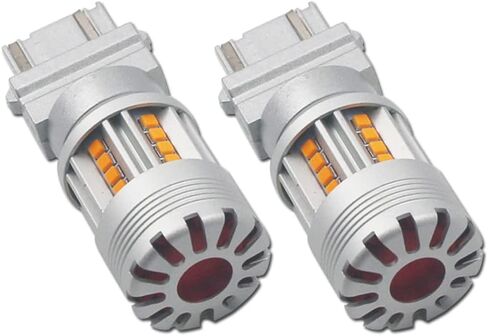 Eluseastar 1156 LED Bulbs Amber S25 BA15S P21W Bulbs for Turn Signal Lights Canbus No Hyper Flashing with Cooling Fan Extremely Bright Blinker, 2 Pack in Saudi Arabia