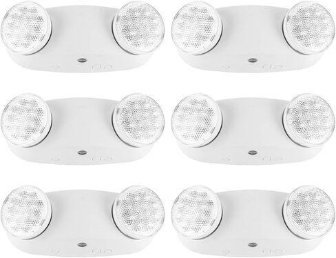 مصباح طوارئ LED OSTEK مع رأس ضوء فيضانات قابل للتعديل، أضواء طوارئ للأعمال، بطارية احتياطية 90 دقيقة، مقاومة للحريق 120-277 فولت (UL 94V-0) (4 عبوات) in Kuwait