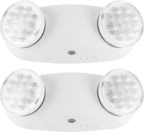 مصباح طوارئ LED OSTEK مع رأس ضوء فيضانات قابل للتعديل، أضواء طوارئ للأعمال، بطارية احتياطية 90 دقيقة، مقاومة للحريق 120-277 فولت (UL 94V-0) (4 عبوات) in Kuwait