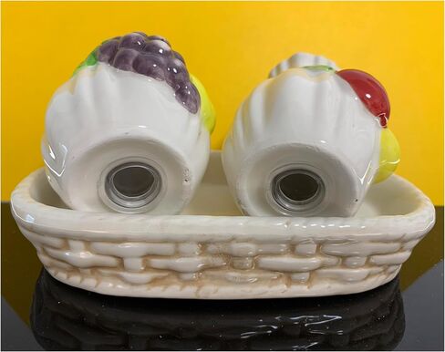 Ceramic 3D Fruit-shaped Pattern DIY Salt and Pepper Seasoning Set - Stylish and Functional Tableware for Kitchen and Dining - Surprise Gift (D) in Saudi Arabia