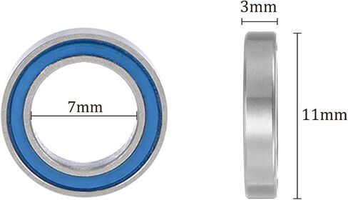 10 قطع MR117-2RS محمل كروي - [7x11x3mm] محامل كروية من الفولاذ الكروم مزدوجة محكمة الغلق لتطبيقات الآلات والمعدات الصناعية in Saudi Arabia
