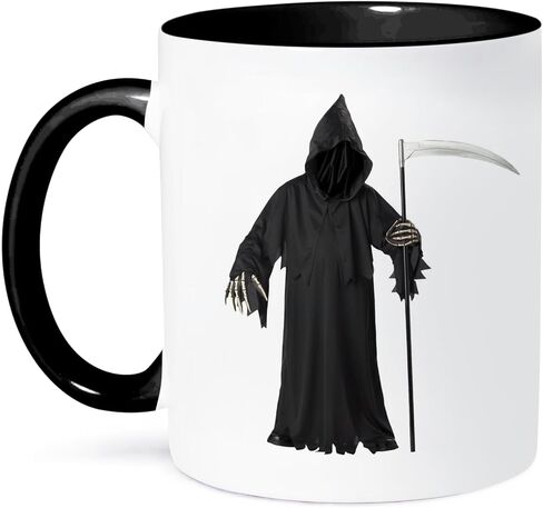 مج 3dRose Halloween Creepy Grimm Reaper، 11 أونصة، أسود in Saudi Arabia