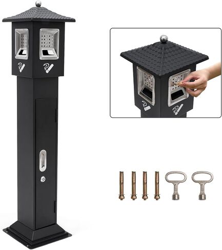 AIWFL Outdoor Trash Can Large Capacity Commercial Trash Can Black Garbage Bin Waste Container for Backyard, Restaurant, Offices, Garage, Hotel in Kuwait