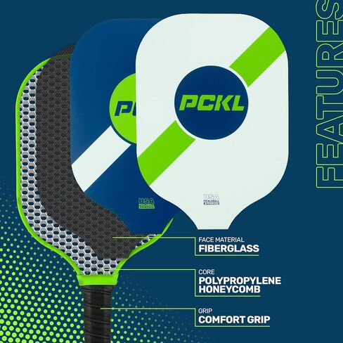 Pickleball Starter Bundle Series 2 Paddles and 4 Pickleball Balls Set | USA Pickleball Approved | Fiberglass Face with Large Sweet Spot | Honeycomb Core in Saudi Arabia