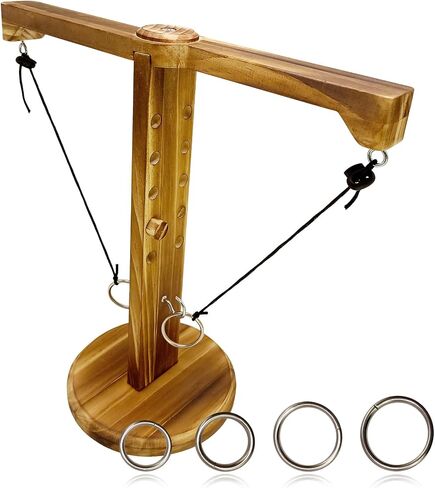 Ring Toss Games for Adults, Wooden Hook and Ring Game, Outdoor Indoor Games, Table Top Games for Bars, Home, Party, Patio Decor Great Yard Games 11.81" X 13" Large Size in Saudi Arabia