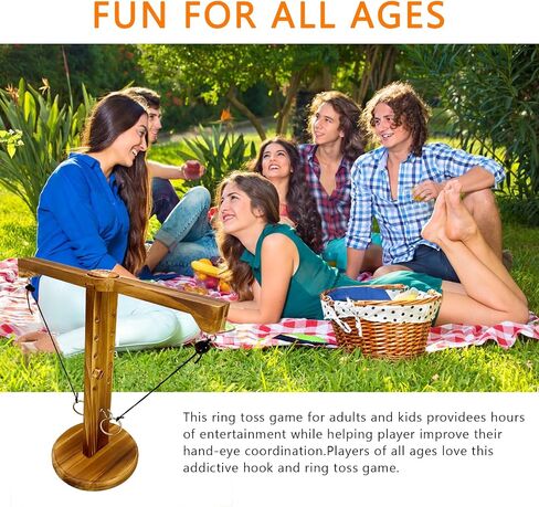 Ring Toss Games for Adults, Wooden Hook and Ring Game, Outdoor Indoor Games, Table Top Games for Bars, Home, Party, Patio Decor Great Yard Games 11.81" X 13" Large Size in Saudi Arabia