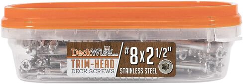 DeckWise #8x2-1/2" Stainless Steel Trim-Head Deck Screws, Hardwood Brown, T15 Head, Covers 50 Sq. Ft. of Decking (100 Pack) in Saudi Arabia
