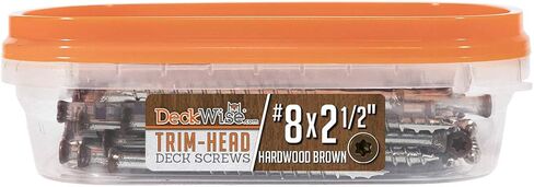 DeckWise #8x2-1/2" Stainless Steel Trim-Head Deck Screws, Hardwood Brown, T15 Head, Covers 50 Sq. Ft. of Decking (100 Pack) in Kuwait