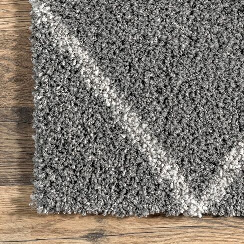 nuLOOM Tess Moroccan Shag Area Rug - 7x9 Shag Area Rug Modern/Contemporary Dark Grey/Ivory Rugs for Living Room Bedroom Dining Room Nursery in Saudi Arabia
