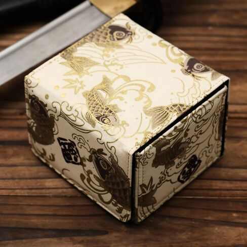 The Geisha Deckimono: صندوق سطح منقوش بالكيمونو لـ MTG Magic FaB EDH Commander YGO DND Spell Cards FaB PTCG TCG (Midnight Crane) in Kuwait