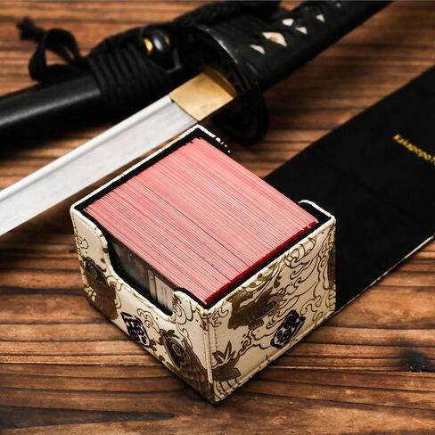 The Geisha Deckimono: صندوق سطح منقوش بالكيمونو لـ MTG Magic FaB EDH Commander YGO DND Spell Cards FaB PTCG TCG (Midnight Crane) in Kuwait