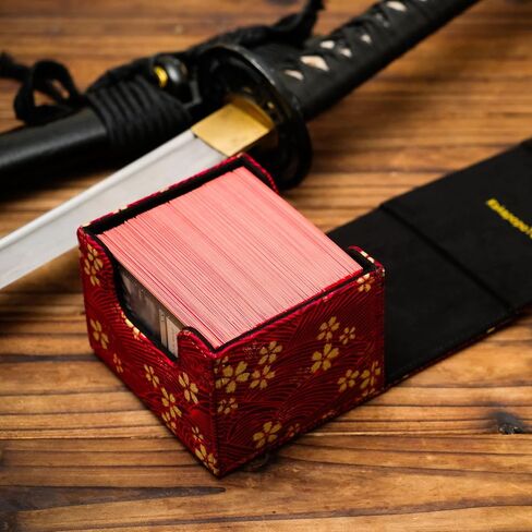 The Geisha Deckimono: صندوق سطح منقوش بالكيمونو لـ MTG Magic FaB EDH Commander YGO DND Spell Cards FaB PTCG TCG (Midnight Crane) in Kuwait