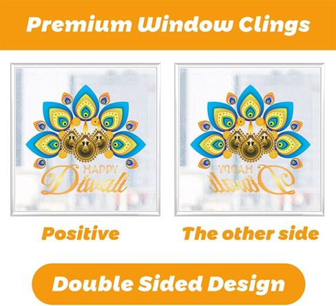 9 أوراق ملصقات نافذة ديوالي لنافذة زجاج ديوالي ملصقات نافذة ملصقات شارات مصباح طاووس هندي ديوالي زينة نافذة ديوالي أضواء نافذة الحفلات لوازم الشارات الثابتة لمهرجانات ديوالي وحفلات المنازل in Kuwait