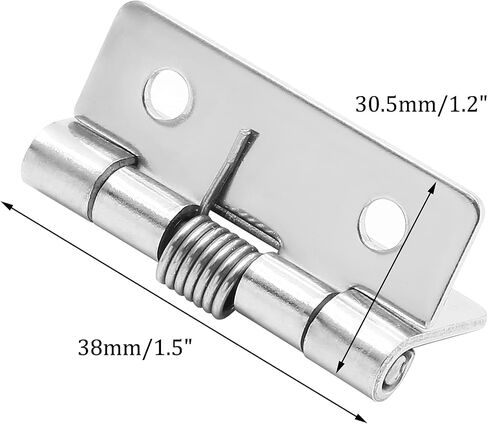 Yoohey 4PCS 1.5 Inch Spring Hinge Self Closing Hinge, 304 Stainless Steel Spring Door Hinges, Self Closing in Saudi Arabia