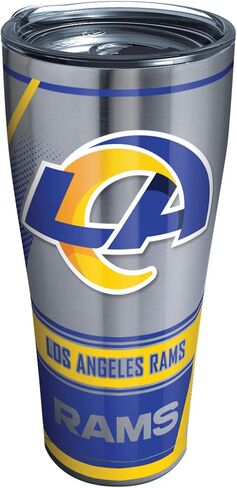 كوب Tervis ذو الجدران الثلاثية NFL Los Angeles Rams المعزول يحافظ على المشروبات باردة وساخنة، 30oz - من الفولاذ المقاوم للصدأ، حافة in Saudi Arabia