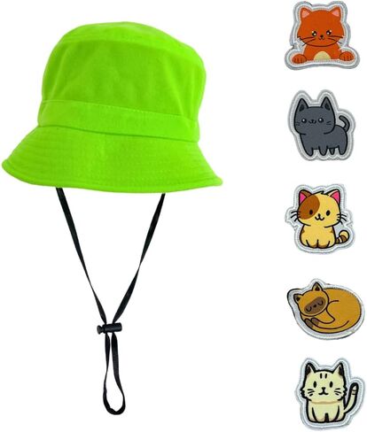 Kids Sun Hat with Stick-on Patches, One Size Fits Most 2-7 Years Old, Fun Bucket Hat with Sun Protection for Boys and Girls in Saudi Arabia