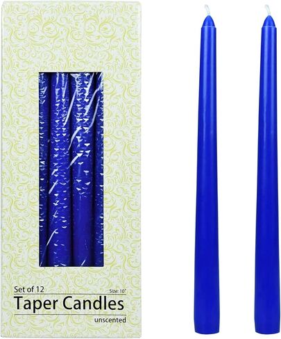 12-Piece Taper Candles, 10-Inch, Blue in Saudi Arabia
