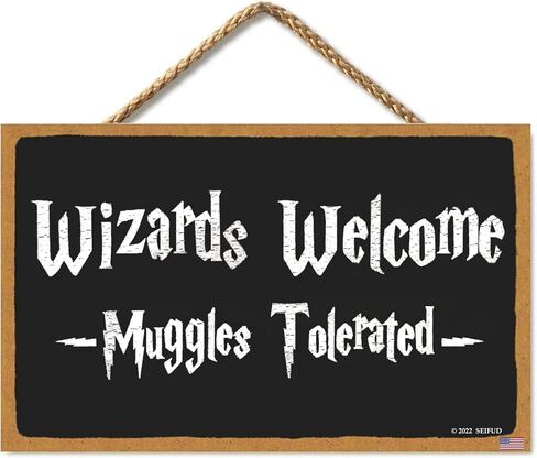 Room of Requirement | Home Decorative Signs House Signs Fantasy and Wizardry Theme Welcome Sign Wizardry Hanging Plaque Magic Gift Bedroom Toilet Wood Sign 6" x 11" (Black-82) in Saudi Arabia