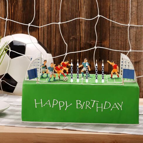 12pcs Black and White Checkered Flag Candles, Soccer Party Birthday Candles Charm Racing Cars Themed Candle for Sports Fans Birthday Wedding Cake Decoration Victory Sports-Themed Kids Supplies in Saudi Arabia