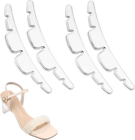 Anti Slip Shoe Grips,2 Pairs Invisible Anti-Slip High Heel Pads Stickers Sandal Strap Cushion Strips Silicone Forefoot Heel Grips Self-Adhesive Toe Pads Non-slip Clear Heel Straps for Women Girls in Saudi Arabia