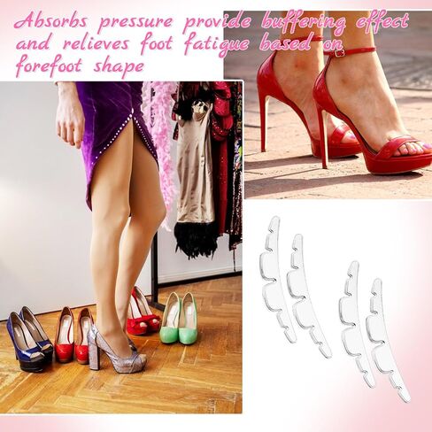 Anti Slip Shoe Grips,2 Pairs Invisible Anti-Slip High Heel Pads Stickers Sandal Strap Cushion Strips Silicone Forefoot Heel Grips Self-Adhesive Toe Pads Non-slip Clear Heel Straps for Women Girls in Saudi Arabia
