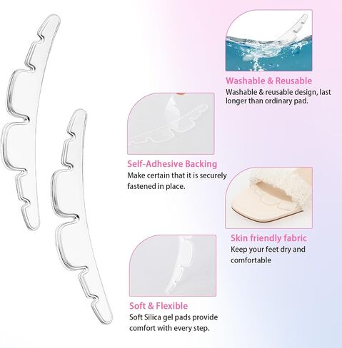 Anti Slip Shoe Grips,2 Pairs Invisible Anti-Slip High Heel Pads Stickers Sandal Strap Cushion Strips Silicone Forefoot Heel Grips Self-Adhesive Toe Pads Non-slip Clear Heel Straps for Women Girls in Saudi Arabia