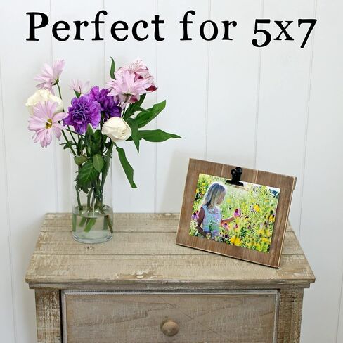 White Farmhouse 5x7 Clip Picture Frames Set of 3. Display Board with Clips. Wooden Photo Frames. Photo Clip Frames for Wall. Rustic Clipboard Frame. in Saudi Arabia