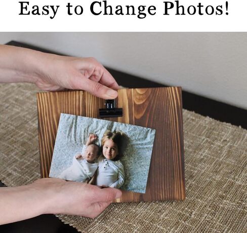 White Farmhouse 5x7 Clip Picture Frames Set of 3. Display Board with Clips. Wooden Photo Frames. Photo Clip Frames for Wall. Rustic Clipboard Frame. in Saudi Arabia