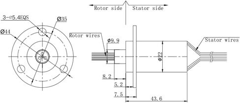 Slip Ring Collector Ring Rotary Electrical Slip Ring Electrical Contact Joint Rotary Connector Capsule for Wind Turbine Power Generator(4 Wires 10A Diameter 22mm) in Saudi Arabia