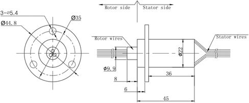 Slip Ring Collector Ring Rotary Electrical Slip Ring Electrical Contact Joint Rotary Connector Capsule for Wind Turbine Power Generator(4 Wires 10A Diameter 22mm) in Saudi Arabia
