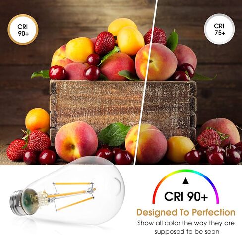 DORESshop Dimmable ST64 LED Edison Bulbs, 8W Vintage LED Edison Bulbs, Equivalent 60W, Warm White 2700K, 800LM, E26 Base Decorative LED Filament Bulbs for Cafe Patio, 6 Pack in Saudi Arabia