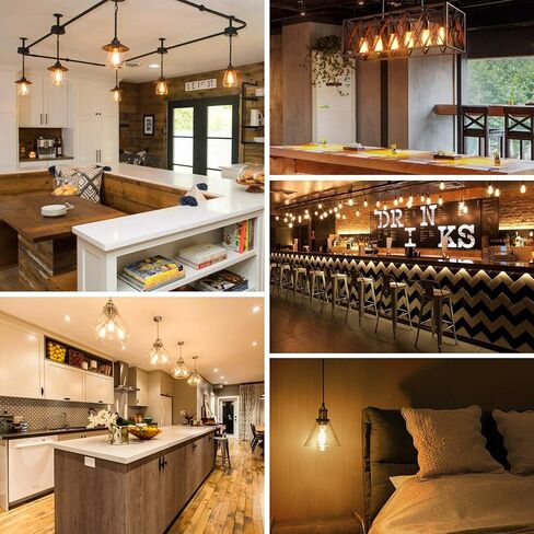 DORESshop Dimmable ST64 LED Edison Bulbs, 8W Vintage LED Edison Bulbs, Equivalent 60W, Warm White 2700K, 800LM, E26 Base Decorative LED Filament Bulbs for Cafe Patio, 6 Pack in Saudi Arabia