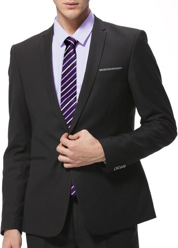 Cromoncent Mens Long Sleeve Dress Shirt and Tie Set Suit Shirt with Matching Tie and Handkerchief in Kuwait