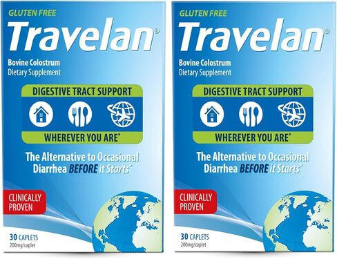 Anti Diarrhea Travel Medicine for Gas Relief, Bloating, Cramping and Digestive Support, Natural Colostrum Dietary and Immune Support Supplement, Blister Pack for Travel, 30 Pills in Saudi Arabia