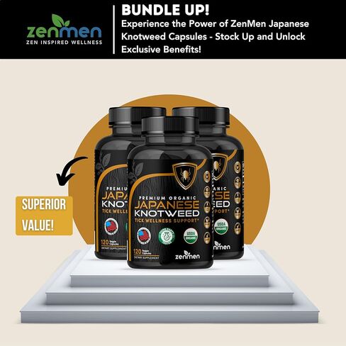 Knotweed اليابانية الممتازة العضوية التي تم اختبارها من قبل وزارة الزراعة الأمريكية من قبل طرف ثالث - 120 كبسولة، صنعت في الولايات المتحدة الأمريكية - تدعم جهاز المناعة ودعم صحة القراد in Kuwait