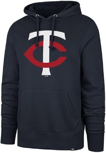 47 MLB Men's Officially Licensed Headline Primary Logo Fleece Pullover Hoodie Sweatshirt in Saudi Arabia