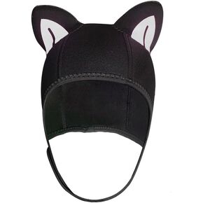 Neoprene Cat Ear Diving Hood 2.5mm Wetsuit Cap for Women Kids Water Sports Kayaking Snorkeling Sailing Canoeing Surfing